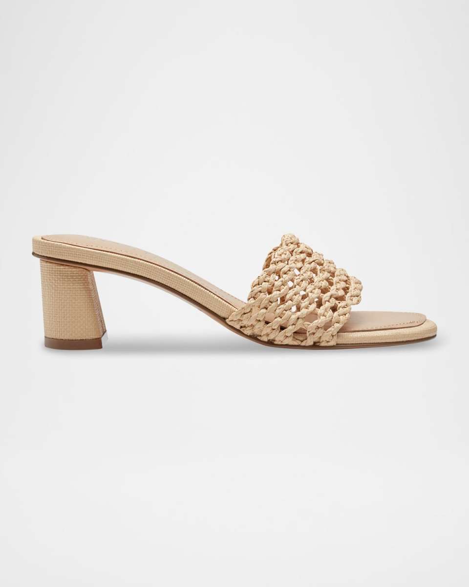 Woven Block-Heel Mule Sandals